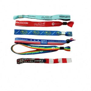 Pulsera Publicitaria para Eventos, Pulsera Tejida de Tela, Pulsera de Tela para Festivales y Conciertos, Pulsera de Hilo Tejido Personalizada - Product Image 3