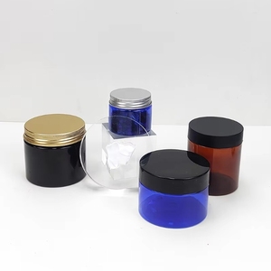 Bán Buôn Mỹ Phẩm Bao Bì Thực Phẩm 100Ml <span class=keywords><strong>150Ml</strong></span> 200Ml 250Ml 300Ml Hổ Phách Đen <span class=keywords><strong>Pet</strong></span> Nhựa Mỹ Phẩm Kem Jar Với Trắng Đen Nắp - Product Image 2