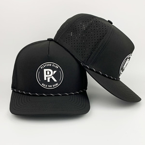 Casquettes de baseball sportives imperméables et respirantes en gros avec patchs en caoutchouc PVC, 100 % polyester, unisexe, pour joueurs d'équipe, avec cordon, personnalisables - Product Image 2