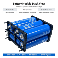 Baterai Lithium Titanate Deep Cycle Yinlong LTO66160k 30/35/40/45AH 2.3V Grade A, 20000 Siklus, Baterai LTO