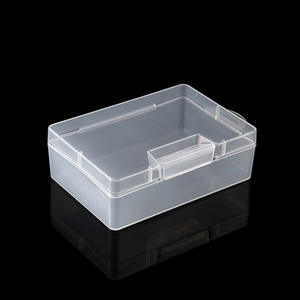 Caja de almacenamiento de plástico transparente, rectangular, 10x7x3,3 cm, con tapa con cierre para joyería, herramientas, accesorios de pesca, embalaje - Product Image 2