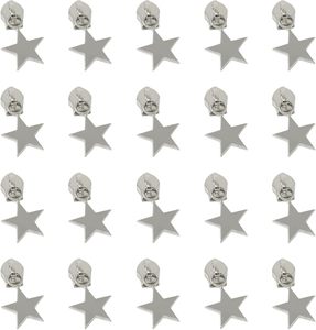 Honbay PCS - Cierre de cremallera de metal con diseño de estrella y anillo plateado de aleación de zinc, deslizadores de cremallera de metal para equipaje, bolsos y ropa. - Product Image 1