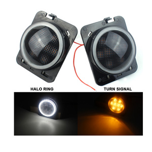 2007-2017 Wrangler JK phía trước Fender Flare bên đánh dấu ánh sáng hổ phách LED Đèn báo rẽ để thay thế sidemarker đèn xe ô tô - Product Image 1