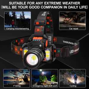 CITICITY ไฟหน้า LED แบบปรับได้ 7 โหมดเซ็นเซอร์เปิดใช้งานไฟด้านข้าง COB สีแดงสีน้ำเงินกระพริบ Li-Ion ชาร์จได้ฉุกเฉิน - Product Image 3
