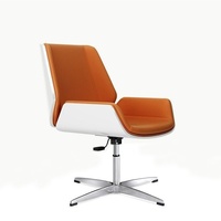 Chaise de bureau ergonomique pivotante avec base à 5 étoiles, accoudoirs fixes et dossier confortable pour les réunions d'affaires