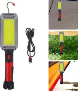 Lampe torche magnétique USB rechargeable en gros, 10W COB, projecteur portable, lampe de travail extérieure avec batterie 18650 - Product Image 3