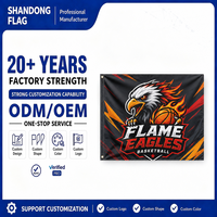 Bendera Iklan Persegi Panjang 3x5ft dengan Logo Kustom, Anti Kusut, Bahan Polyester Non-Woven, Cetak Digital, untuk Penggunaan Luar Ruangan, Perlindungan UV