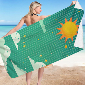 מפעל הסיטונאי באיכות גבוהה חול עמיד מיקרופייבר החוף מגבת סופגניה טורקית למבוגרים ברדס פונצ 'ו מגבת חוף - Product Image 1