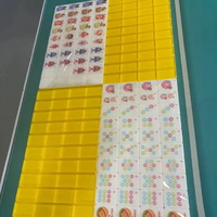 Tuiles de Mahjong américaines sur le thème des burgers, personnalisables, en acrylique, écologiques, durables, ensemble de voyage portable pour 4 joueurs, jeux pour adultes