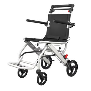 軽量折りたたみ式車椅子ポータブル大人用ハンドブレーキ付き - Product Image 1