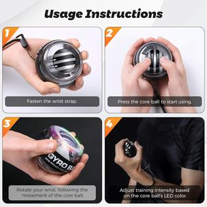 CHENGMO SPORTS LED Light Giroscopio Autostart Hand Grip Trainer Range Gyro <span class=keywords><strong>Power</strong></span> <span class=keywords><strong>Ball</strong></span> Counter Dispositivo de fuerza de muñeca centrífugo - Product Image 4