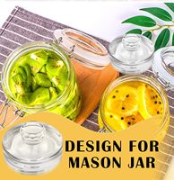 Lot de 9 couvercles intelligents réutilisables avec poignées faciles à saisir pour bocaux Mason à large ouverture de 70 mm, kit de fermentation pour kimchi et choucroute
