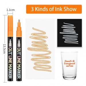 Aiye Double Line Pen mit einem zweifarbigen Tick-Off Bright Lines <span class=keywords><strong>Hand</strong></span> gezeichneter Doodle Outline Marker für Kindertag karten - Product Image 5