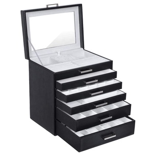 SONGMICS <strong>Jewellery</strong> Box, 6 Layers with 5 <strong>Drawers</strong> and Black Storage Case, Storage <strong>Organiser</strong> JBC138B - Product Image 1