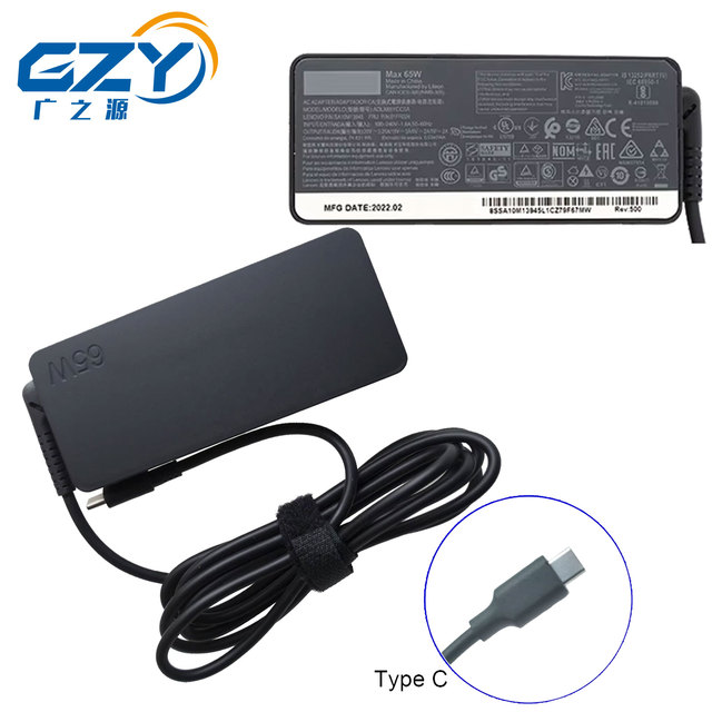 Type-C Factory Wholesale 65W USB C Laptop Charger 20V 3.25A Type C Adapter for Lenov Notebook OEM ODM Adapter
