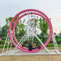 Manèges de parc d'attractions en plein air, manèges de fête foraine non motorisés à double rail, manèges électriques rotatifs à 360 degrés à vendre