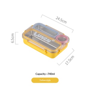Boîte à lunch isotherme en acier inoxydable de qualité alimentaire 2026 avec système de verrouillage à quatre côtés et couverts intégrés - Product Image 4