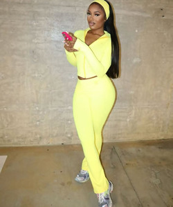 Damen-Herbstkleidung 2-teiliges Set, maßgeschneidert, einfarbig, Reißverschluss-Oberteil und Hose, zweiteiliges Loungewear-Set, Freizeitkleidung für Damen - Product Image 6