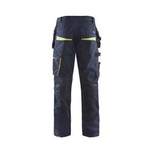 BLAKLADER - 149613308633D104 Service <b>trousers</b> stretch with nail pockets Dark navy <b>blue</b>/Yellow - EAN 7330509893180 <b>WORK</b> <b>TROUSERS</b> - Product Image 2