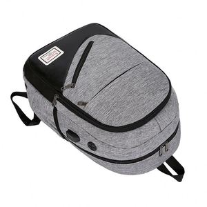 Sac à dos noir personnalisé pour ordinateur portable, idéal pour les hommes et les femmes, imperméable avec compartiment USB, lumière intérieure et motif géométrique - Product Image 4
