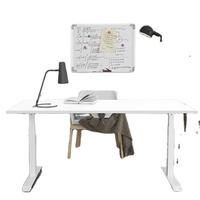 Economic Single Motor Uplift Height Adjustable Study Table Sit Stand Electric Lifting Office Desk White