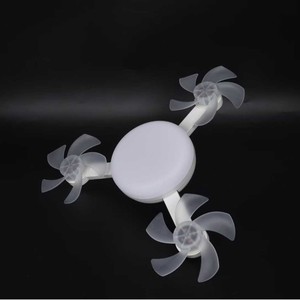 <b>Ceiling</b> Mounted Led Fan <b>Light</b> With <b>Remote</b> <b>Control</b> Dc Motor Plastic Body Flush Mount 3 Head Design - Product Image 3