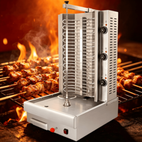 Ensemble d'équipement de barbecue automatique, machine à brochettes, gril et remplisseur de sauce, commercial pour kebab