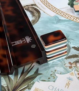 Juego de Fichas de Mahjong de Acrílico Personalizado al por Mayor, Diseño de Loto Blanco Americano Pintado a Mano, Estilo Moderno, Portátil, para Casino, Juego y Entretenimiento - Product Image 2