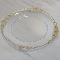 Vente en Gros Assiettes de Présentation Élégantes en Acrylique Or pour Mariage, Chargeurs Dorés Récif pour Dîner