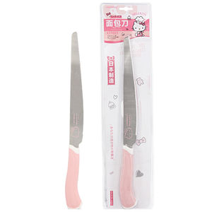 CHEFMADE KT7021 Cocina Hornear Promocional Cortador de cuchillo de pan de acero inoxidable dentado largo con mango de PP rosa - Product Image 5