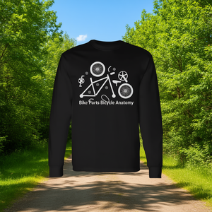 T-shirt à manches longues avec motif anatomie du vélo, design cycliste - Product Image 3