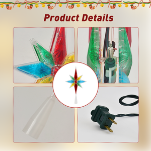 Décor de sommet d'arbre de Noël avec 8 lumières LED, décorations de Noël de <span class=keywords><strong>haute</strong></span> qualité pour les sommets d'arbres - Product Image 3