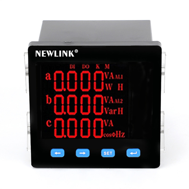 Pilot NLK900E-2S4 Multifunction Panel Power Quality Analyzer RS485 Modbus Three-Phase Power Meter 20A 0.5% Accuracy Waterproof