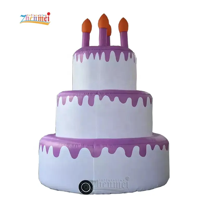 Zhenmei Customized 13ft High Giant Inflatable Birthday Cake Models For Advertising
