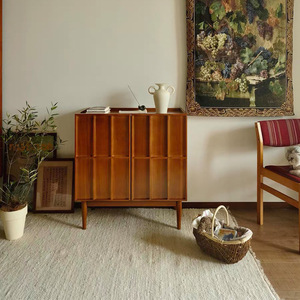 Vintage Solid Wood <b>Sideboard</b> 5 Compartments <b>Storage</b> Living Room Cabinet - Product Image 1