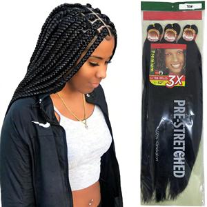 3X Cabello Preestirado EZ para Trenzas de 52 Pulgadas, 300g, Pre-Plumado, Trenzas Box Knotless Suaves para Mujeres Negras Africanas, Venta al por Mayor - Product Image 1