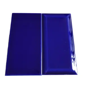 Donkerblauw Afgeschuinde Glossy Keuken Wandtegels 100X200mm