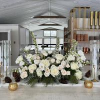 Décoration de mariage, prix d'usine, panneau floral de 60 cm, tons pastel, haute qualité, rangée de fleurs personnalisée, fleurs séchées pour allée de mariage