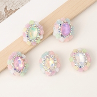 Selina Cristal Rose Fleur Bordure Perles De Verre Strass-Strass pour Téléphone Porte-clés, Boucles D'oreilles Pendentif Collier Embellissements