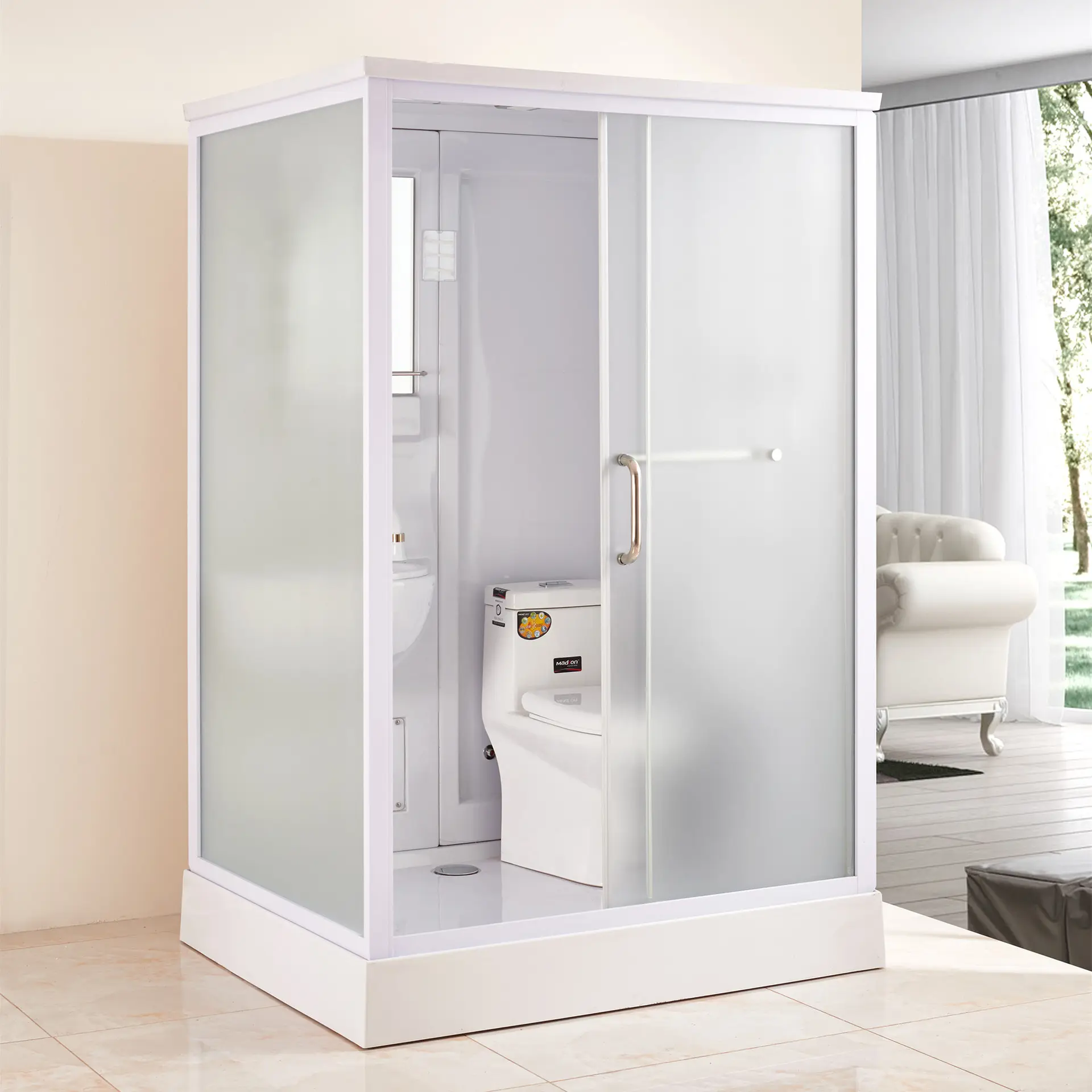 غرفة الاستحمام بسيطة تصميم المحمولة مقصورة للدش دش غرفة مع دوامة 5 مللي متر الزجاج المقسى