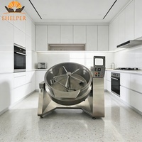 Automatische kantelbare braadpan met mengfunctie, 50L-600L, met mantel, voor bakkerijen, commerciële catering en kookapparatuur.