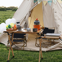 Table de cuisine pliante en bois de hêtre massif, légère et portable, KingGear, pour le camping et les pique-niques, mobilier d'extérieur