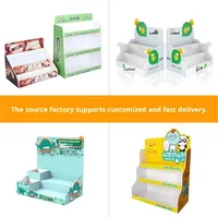 Boîte de présentation promotionnelle de comptoir de pharmacie en PVC moderne personnalisée pour les produits de soin de la peau pour bébés, design en chevron pour les magasins