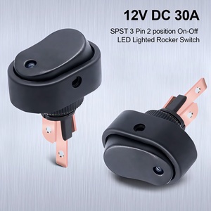 מתג נדנדה מואר LED 12V 30A SPST <span class=keywords><strong>3</strong></span> פינים הפעלה-כיבוי מתג נקודה עגולה 4 צבעים לרכב סירה ימית ASW-20D - Product Image 3
