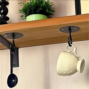 Crochet à œil noir en acier inoxydable épaissi pour armoires, placards et quincaillerie domestique - Product Image 2