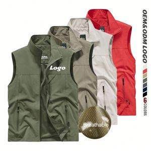 Veste sans manches de golf grande taille, coupe-vent tactique, chasse, camping, pêche, manteau imperméable, gilet de travail pour homme, logo personnalisé - Product Image 1