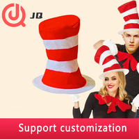 3 chapeaux de carnaval en papier blanc et rouge réglables pour la classe, accessoire de costume d'Halloween