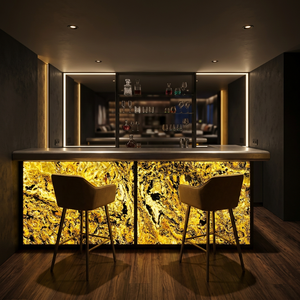Revestimiento de Piedra Flexible Translúcida Natural Iluminada Moderna Triton Stones para Barra de Bar con Patrón Geométrico para Entretenimiento en el Hogar - Product Image 6