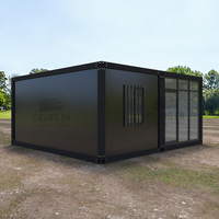 Maison conteneur modulaire préfabriquée JHCE avec structure en acier léger galvanisé, petite maison mobile portable en verre de 20 pieds