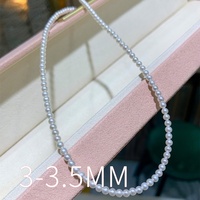 Collier de perles d'eau douce naturelles Zhuji, argent 925, perles rondes de 3-5 mm, qualité AAA, pour femmes